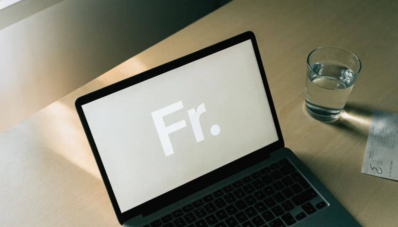 Ein geschlossener Laptop steht neben einem Glas Wasser auf einem Küchentisch im Licht des frühen Morgens.