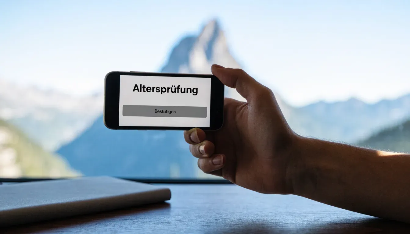 Eine Passstrasse mit Leitplanke windet sich an einem klaren Tag durch eine Berglandschaft.