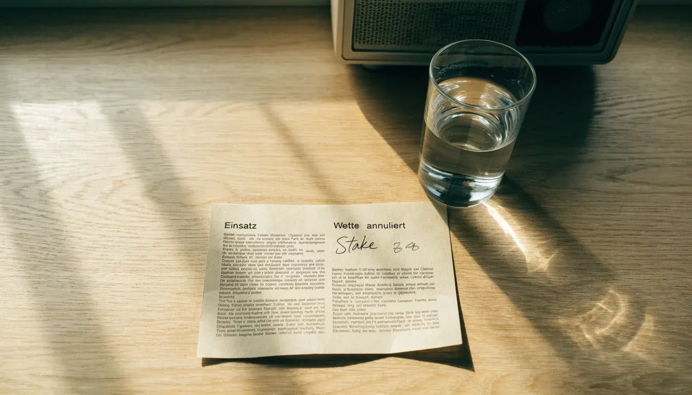 Ein altes Radio steht auf einer Küchenablage neben einem Glas Wasser, Morgenlicht fällt durchs Fenster.